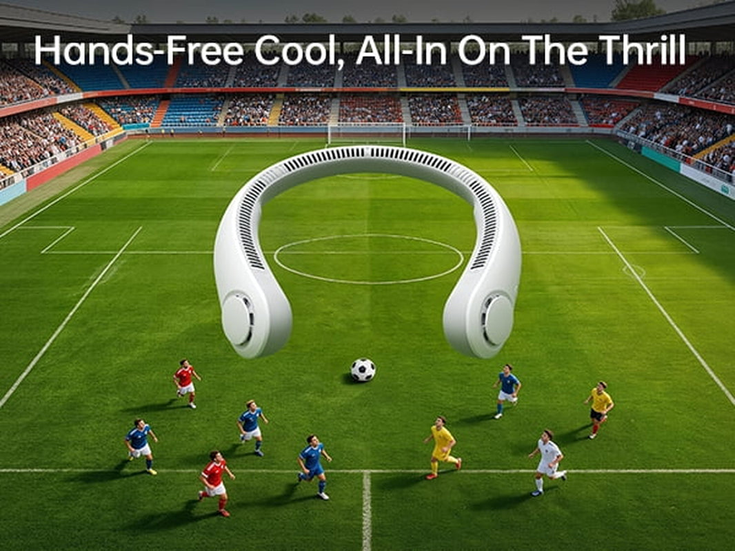 Portable Neck Fan, Rechargeable Wearable Fan, Hands-Free Stadium Fan, Quiet 25Db, 5 Speeds, 16H Battery Life, Essential for Indoor/Outdoor, Gift for Women, Men - White