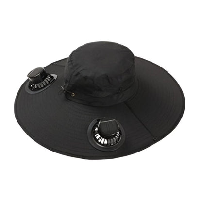 Solar Fan Hat,Solar Powered Fan Hat,Wide Brim Solar Fan Hat Outdoor Wide Brim Sun Hat Solar Panel Fan Hat Solar Hat with Built in Fan with 2 Solar Fan Fishing Hat for Men - Removable & Usb Charging