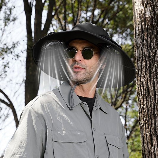 Solar Fan Hat,Solar Powered Fan Hat,Wide Brim Solar Fan Hat Outdoor Wide Brim Sun Hat Solar Panel Fan Hat Solar Hat with Built in Fan with 2 Solar Fan Fishing Hat for Men - Removable & Usb Charging