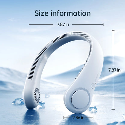 Portable Neck Fan, Rechargeable Wearable Fan, Hands-Free Stadium Fan, Quiet 25Db, 5 Speeds, 16H Battery Life, Essential for Indoor/Outdoor, Gift for Women, Men - White