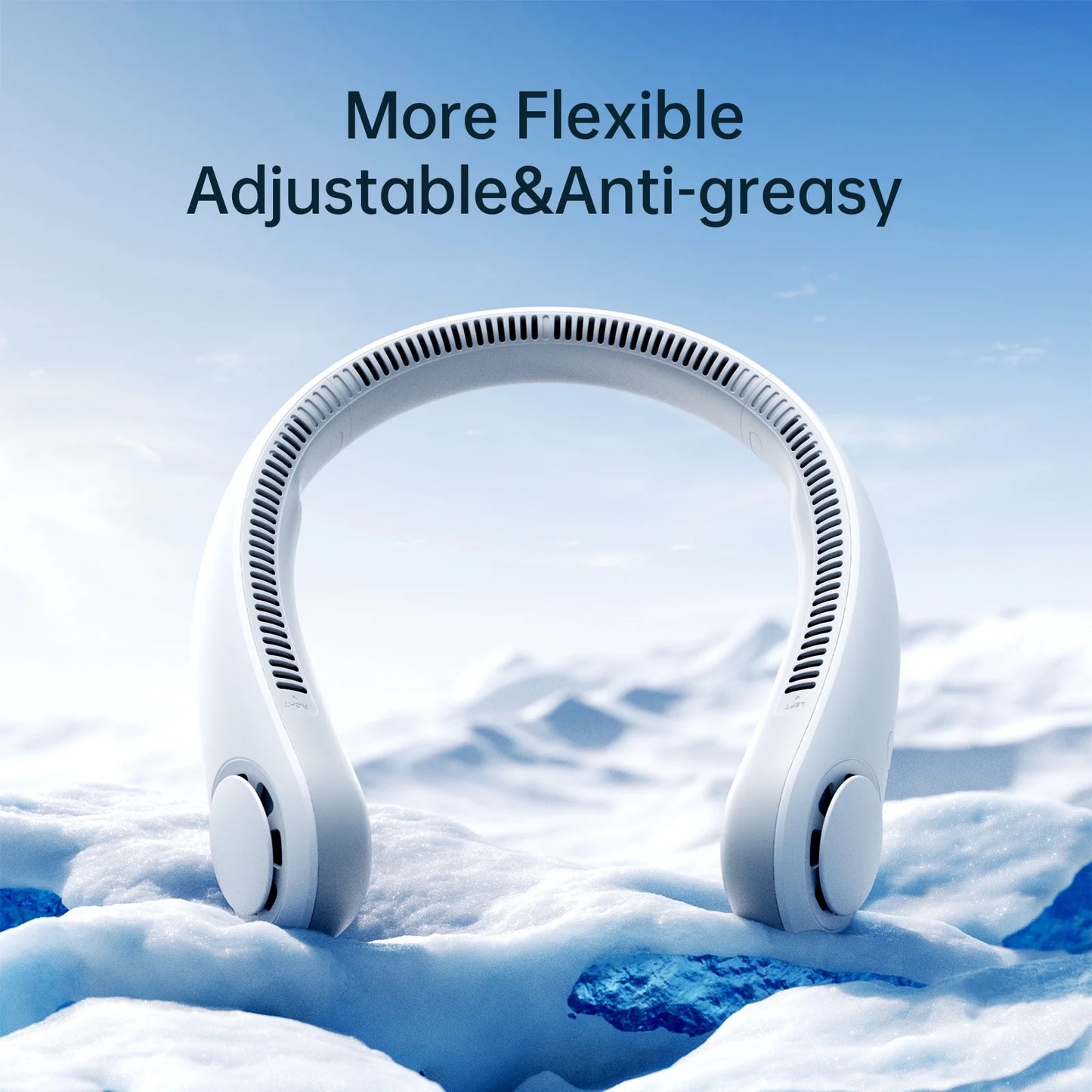 Portable Neck Fan, Rechargeable Wearable Fan, Hands-Free Stadium Fan, Quiet 25Db, 5 Speeds, 16H Battery Life, Essential for Indoor/Outdoor, Gift for Women, Men - White