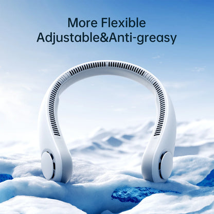 Portable Neck Fan, Rechargeable Wearable Fan, Hands-Free Stadium Fan, Quiet 25Db, 5 Speeds, 16H Battery Life, Essential for Indoor/Outdoor, Gift for Women, Men - White